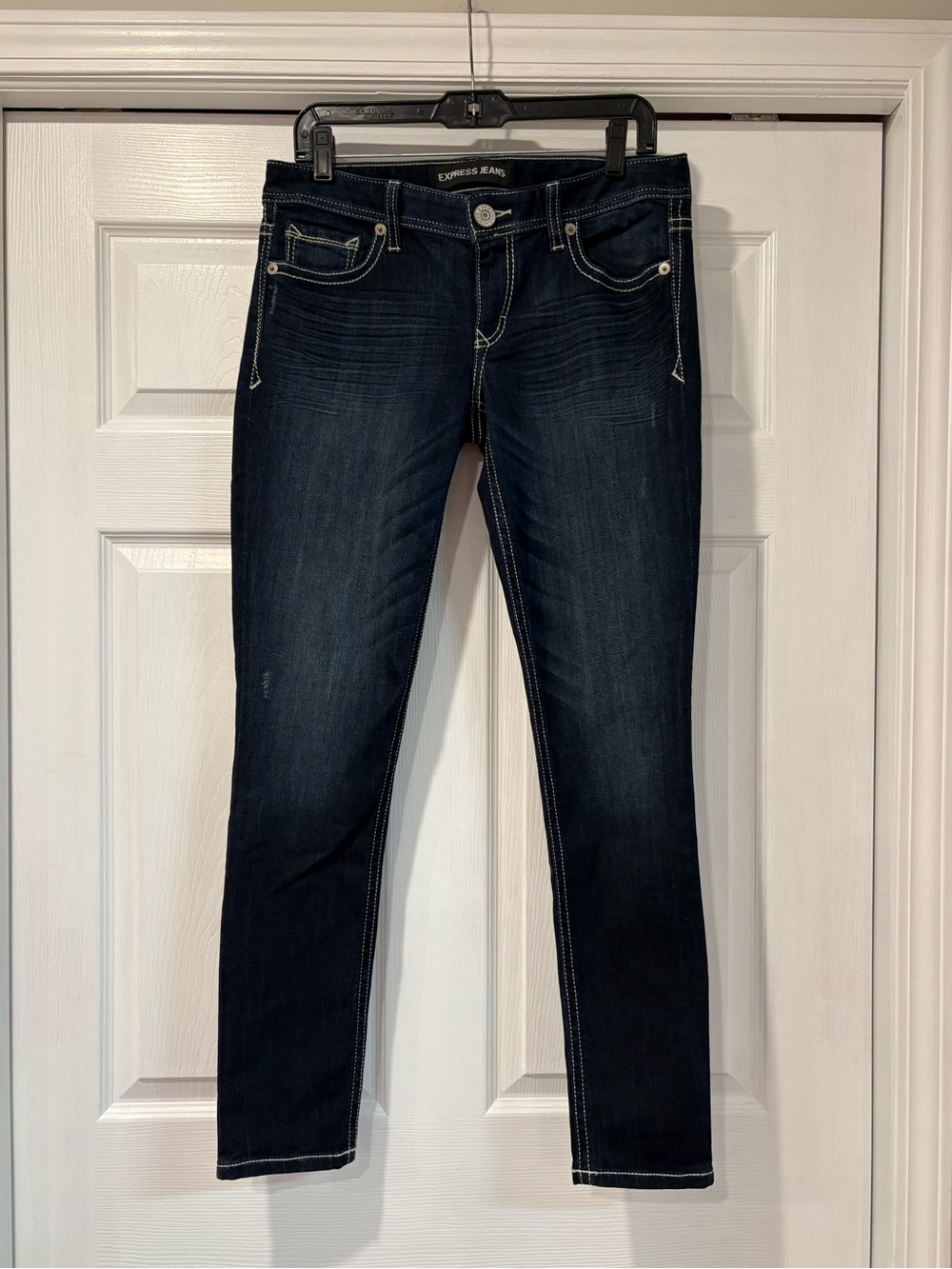 Express Women's Skinny Jeans - Dark Indigo